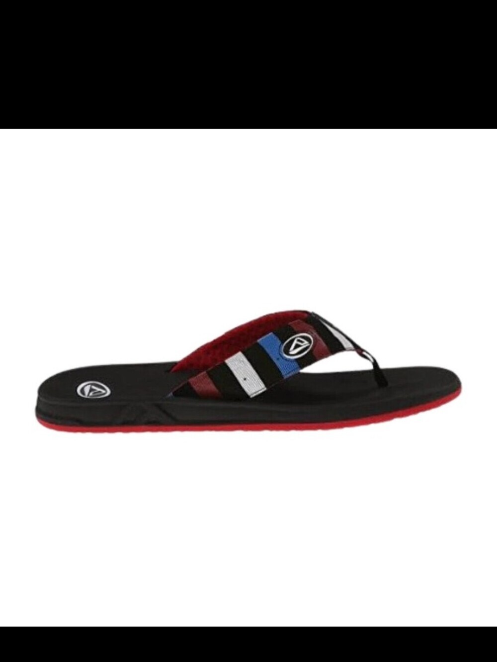 Reef Men's Size Phantoms Black/Red/Blue 2476USA Sandals Flip Flops